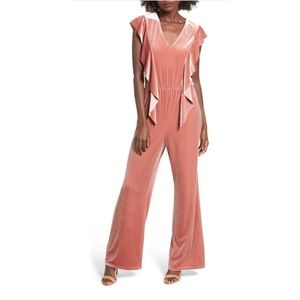 Leith Ruffle Velour Jumpsuit